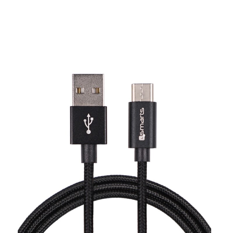 Cablu USB la USB-C 4smarts RAPIDCord, pentru dispozitive cu port USB-C, 200 cm, negru
