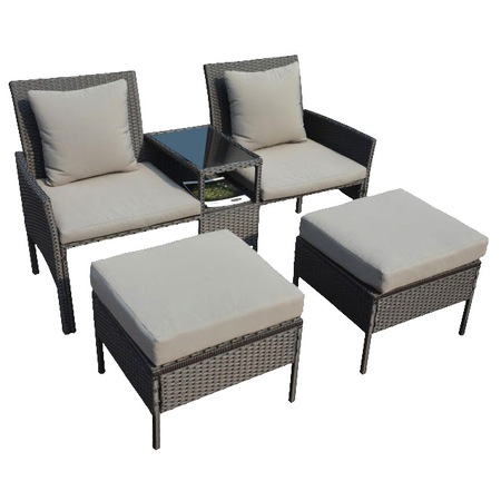 Set mobilier gradina/terasa Kring Tenerife, Canapea 2 locuri + 2 tabureti