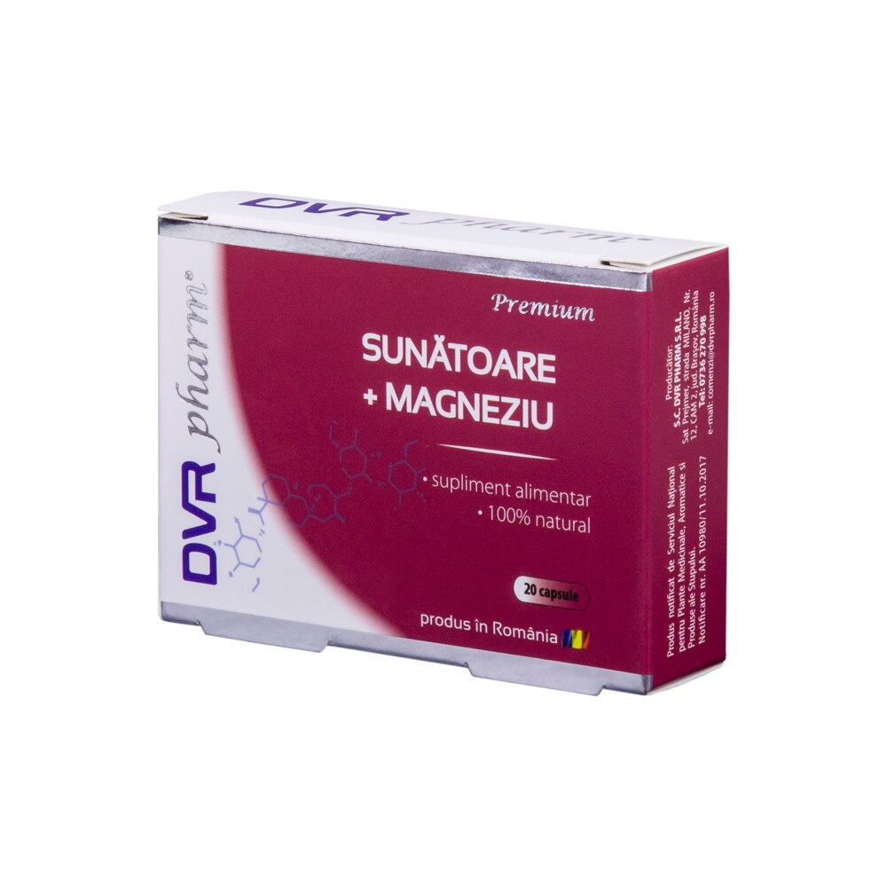 Supliment nutritiv, DVR Pharm, Sunatoare+Magneziu, 20 cps