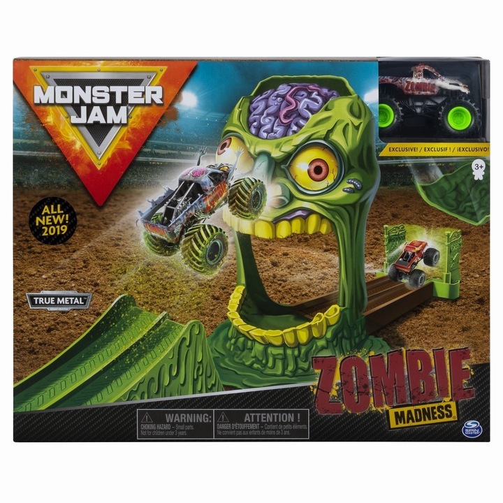 Monster Jam Játékkészlet - Zombi őrültség, tartozék autóval