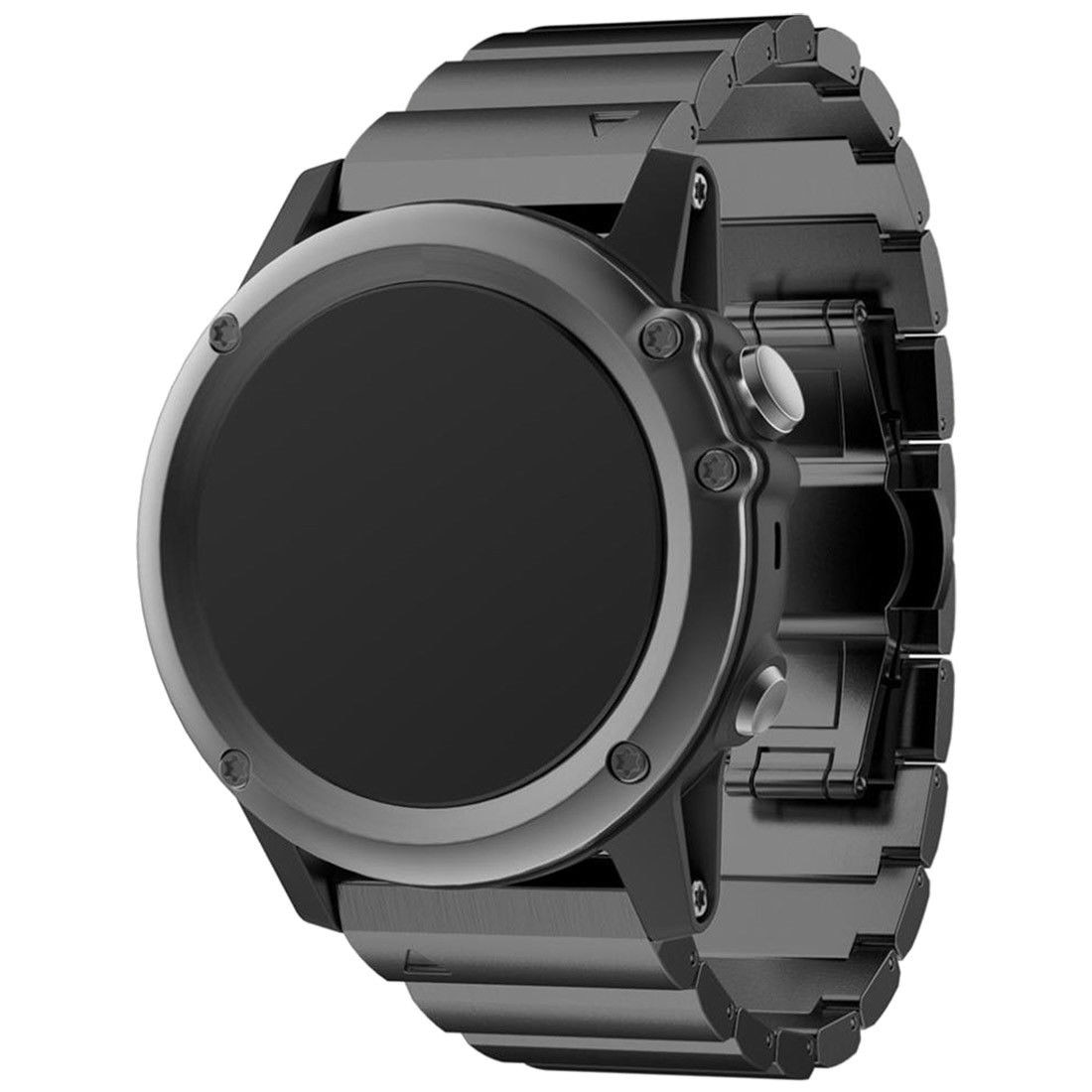 Curea ceas Smartwatch Garmin Fenix 3/Fenix 5X, 26 mm Otel inoxidabil iUni Link Bracelet, Negru