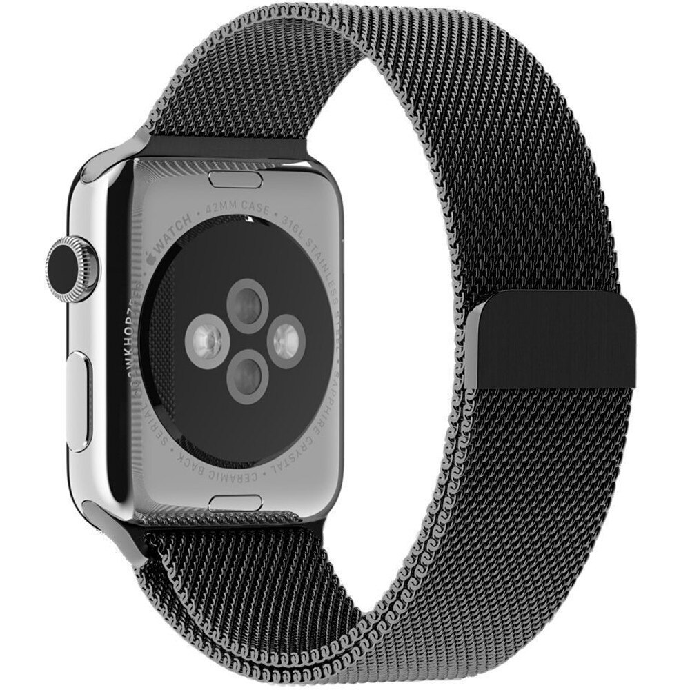 Curea iUni compatibila cu Apple Watch 1/2/3/4/5/6, 40mm, Milanese Loop, Otel Inoxidabil, Space Grey