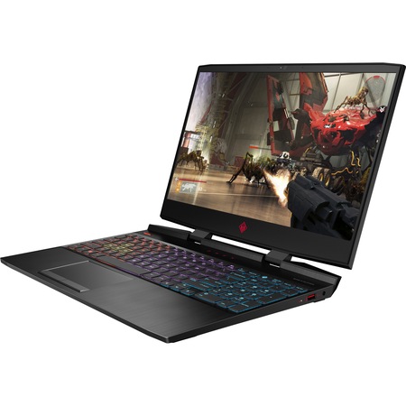 Laptop Gaming OMEN by HP 15-dc1037nq cu procesor Intel® Core™ i7-9750H pana la 4.5 GHz, 15.6", Full HD, 8GB, 128GB SSD M.2 + 1TB HDD, NVIDIA® GeForce® GTX 1660 Ti 6GB, Free DOS, Black