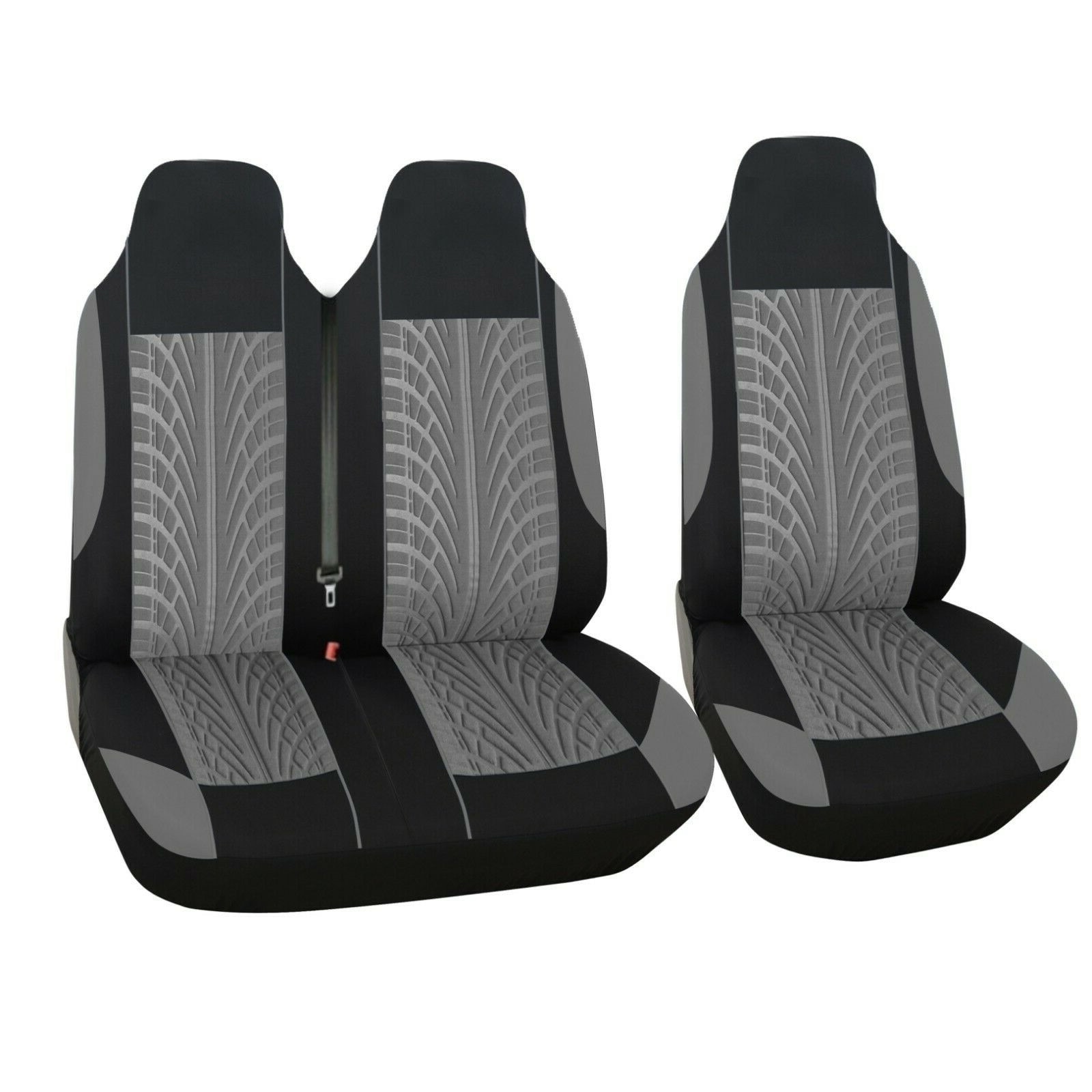 Set 2+1 Huse Scaune Flexzon Auto VAN Textil Gri/Negru