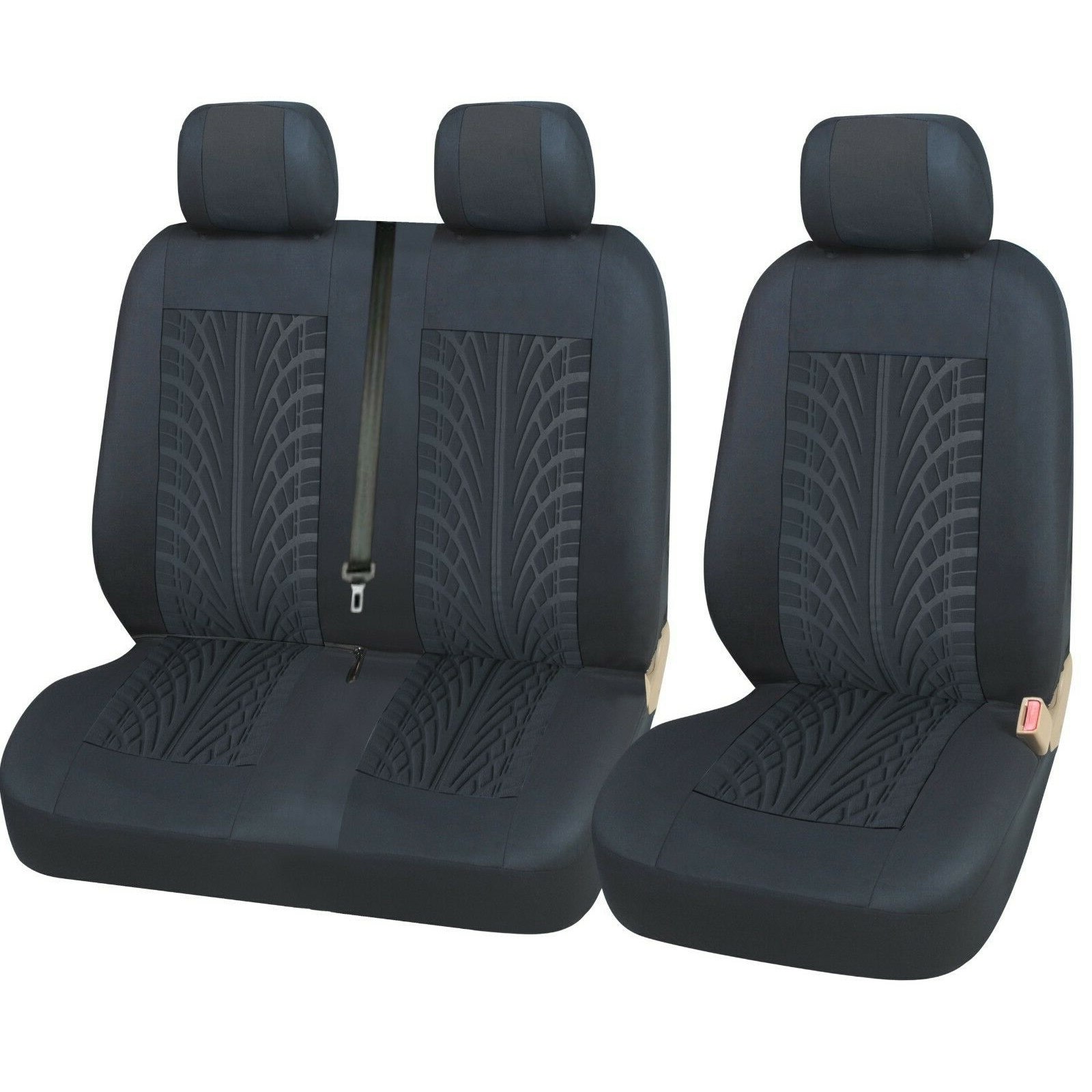 Set 2+1 Huse Scaune Flexzon Auto VAN Textil Negru Тetiera Separata