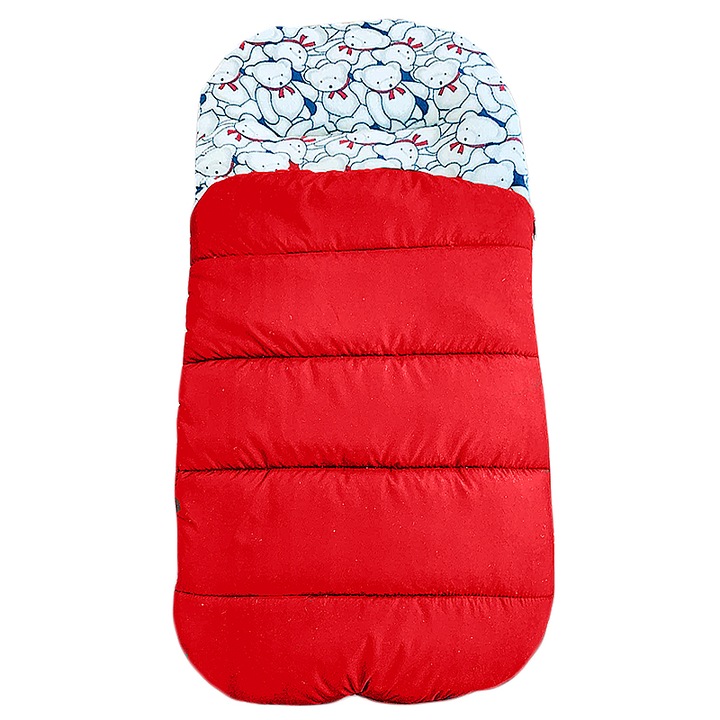 Sac de iarna pentru carucior, PARASHKEVOVI , rosu ,ursi