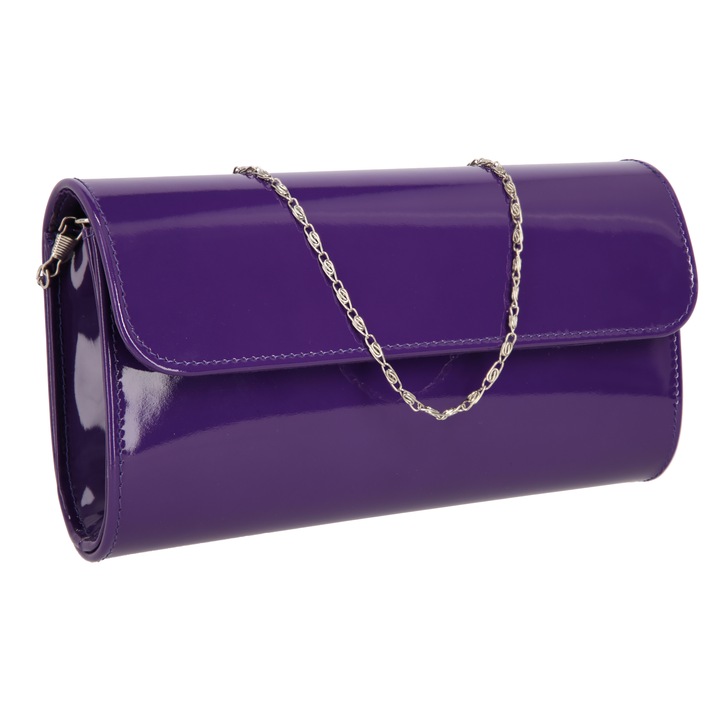 Чанта плик Magazinul De Genti, модел 07, лак, лилав