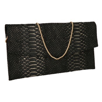 Plic elegant negru din piele naturala cu detalii aurii, magazinuldegenti Plic elegant negru din piele naturala cu detalii aurii, magazinuldegenti