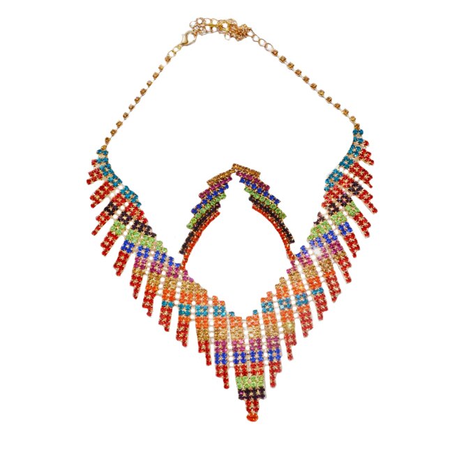 Set rafinat de bijuteri,colier si cercei ,model feeric,D&J Exclussive,multicolor