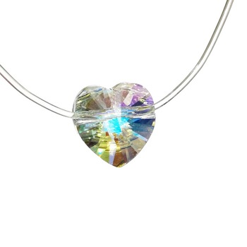 Choker pe fir invizibil cu cristal „Magical heart”, by Crystal4Art Choker pe fir invizibil cu cristal „Magical heart”, by Crystal4Art