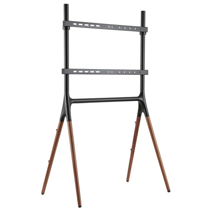 Stand TV, trepied, cadru lemn, 49-70 inch(125cm-178cm), capacitate sustinere 40KG, Maro - Negru, Techly, ICA-TR19