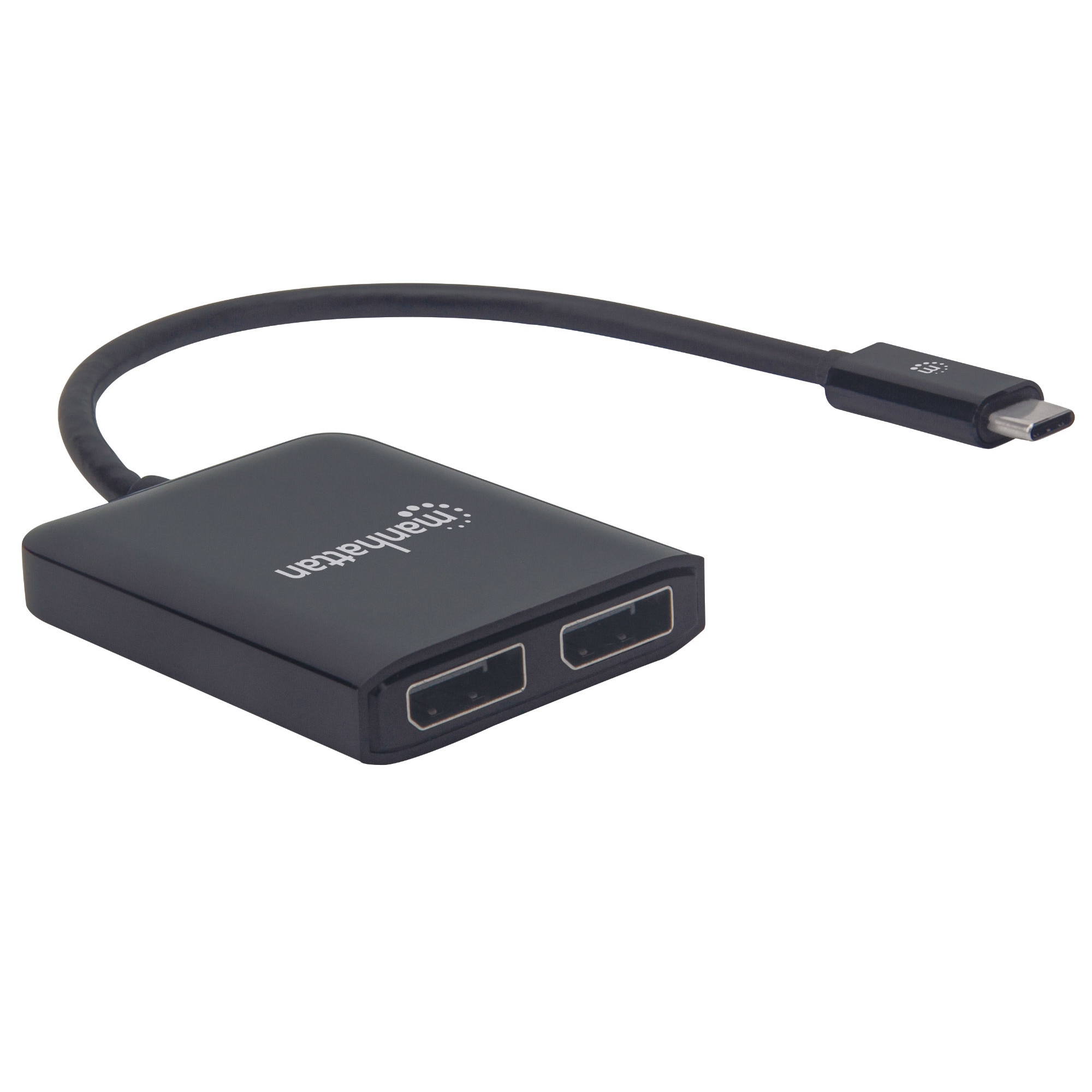 Adaptor USB-C 152952, Manhattan, 2x DisplayPort 4K, Negru