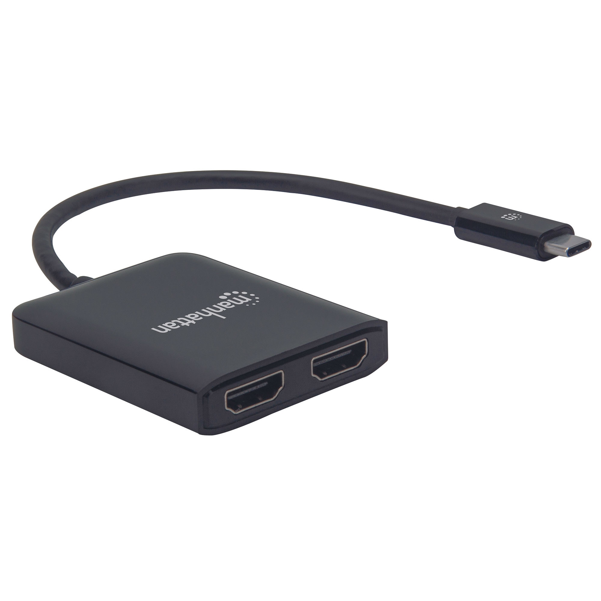 Adaptor USB-C 152969, Manhattan, 2x HDMI 4K, Negru