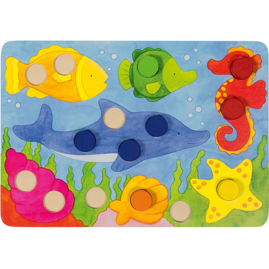 Joc Potriveste culorile-4 table de joc din lemn, Goki 96 piese