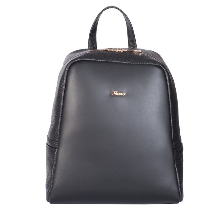 Rucsac dama negru piele naturala combinata texturata si rigida Ioanina