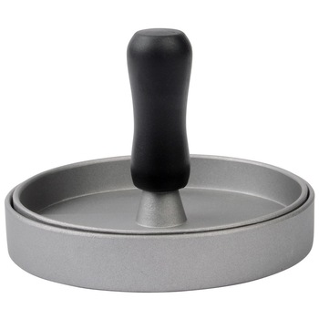 Presa pentru burger din aluminiu, Everestus, BGE01, polipropilena, argintiu, negru Presa pentru burger din aluminiu, Everestus, BGE01, polipropilena, argintiu, negru