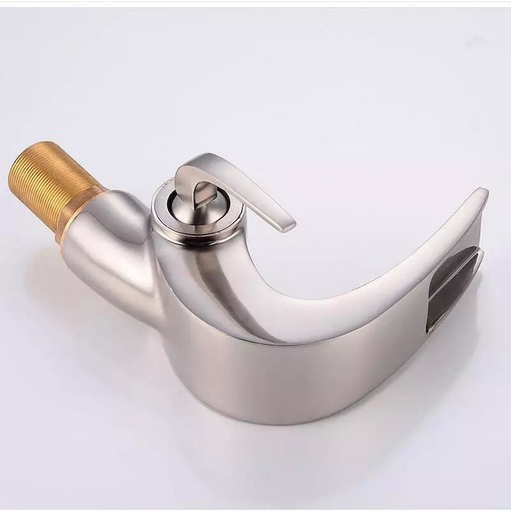 Trendy S Csaptelep, Mosogatóra szerelhető, vízesés stílus, szatén, rozsdamentes acél