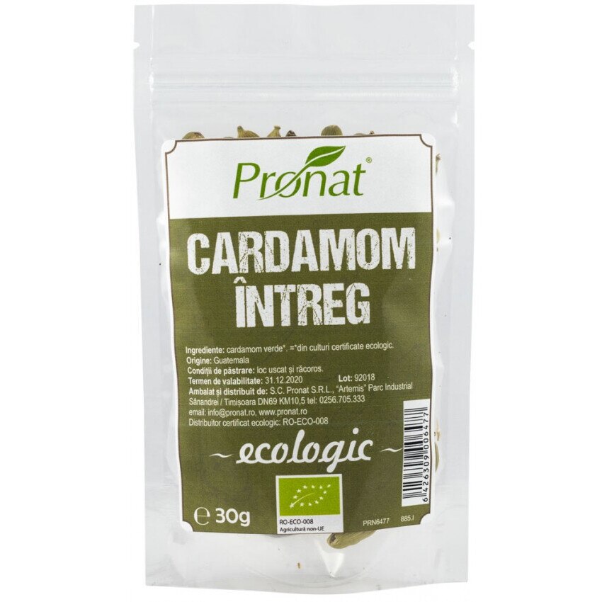 Cardamom intreg, bio, Pronat, 30g