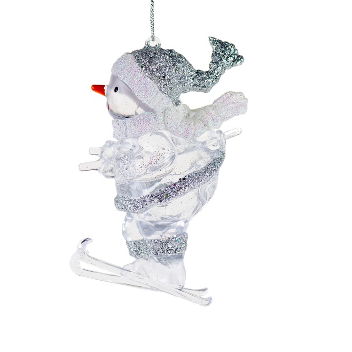 Коледна играчка Снежен човек Димс-92 WL14, Сребрист, 10 см