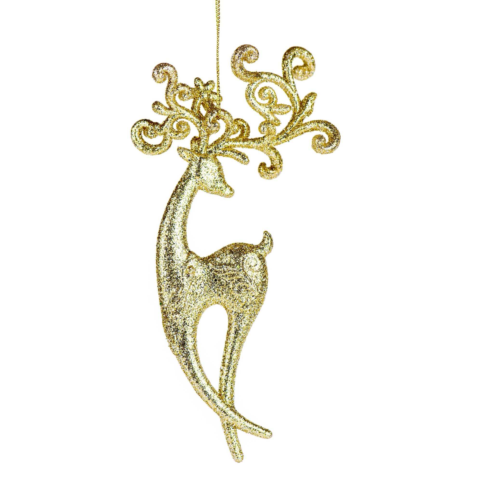 Cerb jucarie pentru brad, WL48, Auriu