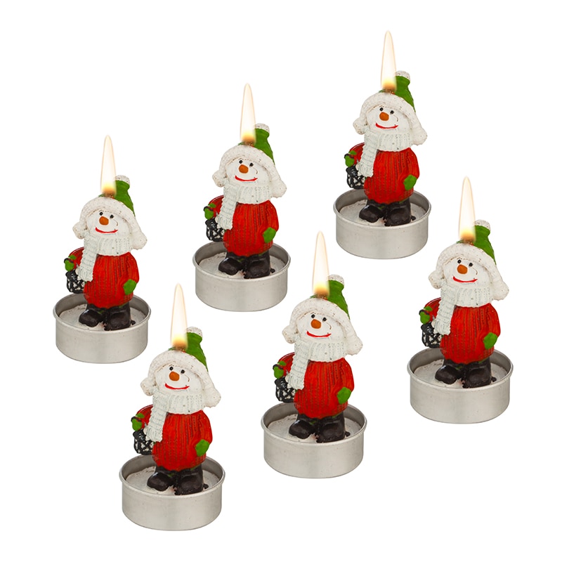 Set 6 lumanari de Craciun, Ornament brad, MH127, Parafina, 7.5 cm