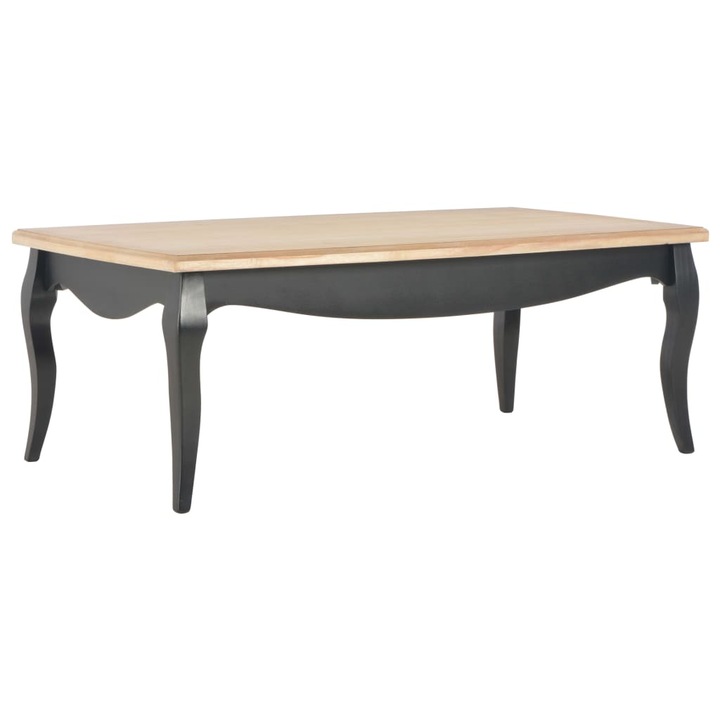Masuta de cafea, vidaXL, Lemn pin, 110 x 60 x 40 cm, Negru/Maro