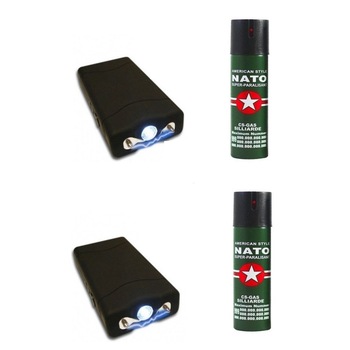 Kit autoaparare format din 2 electrosoc TW-800 si 2 spray Nato paralizant 60ml NMS -2744 Kit autoaparare format din 2 electrosoc TW-800 si 2 spray Nato paralizant 60ml NMS -2744