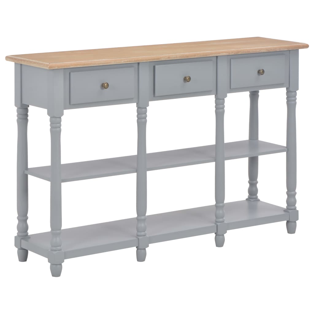 Masa consola, vidaXL, Maro si gri, MDF, 120 x 30 x 76 cm