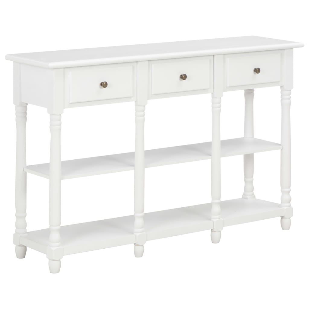 Masa consola, vidaXL, Alb, MDF, 120 x 30 x 76 cm