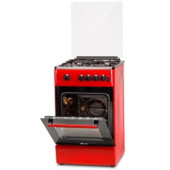Aragaz LDK 5060 GRAI Red RMV, 4 Arzatoare, Siguranta, Grill, Rotisor, Aprindere, Iluminare, Capac sticla, Rosu Aragaz LDK 5060 GRAI Red RMV, 4 Arzatoare, Siguranta, Grill, Rotisor, Aprindere, Iluminare, Capac sticla, Rosu