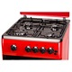 Aragaz LDK 5060 GRAI Red RMV, 4 Arzatoare, Siguranta, Grill, Rotisor, Aprindere, Iluminare, Capac sticla, Rosu