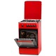 Aragaz LDK 5060 GRAI Red RMV, 4 Arzatoare, Siguranta, Grill, Rotisor, Aprindere, Iluminare, Capac sticla, Rosu