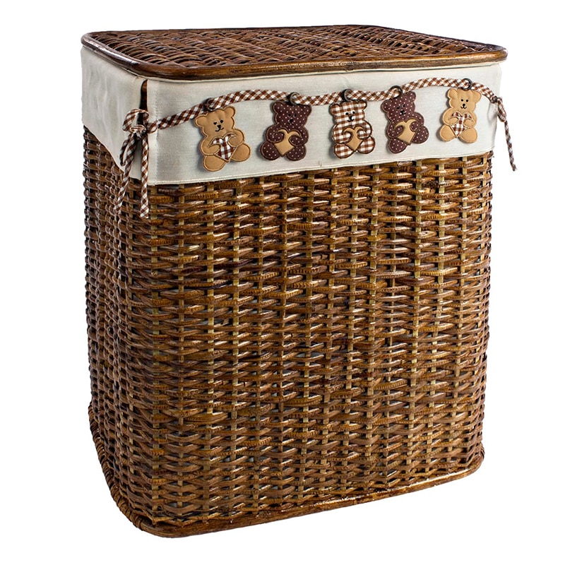 Cos rufe din rattan maro Bear 38x25x48H