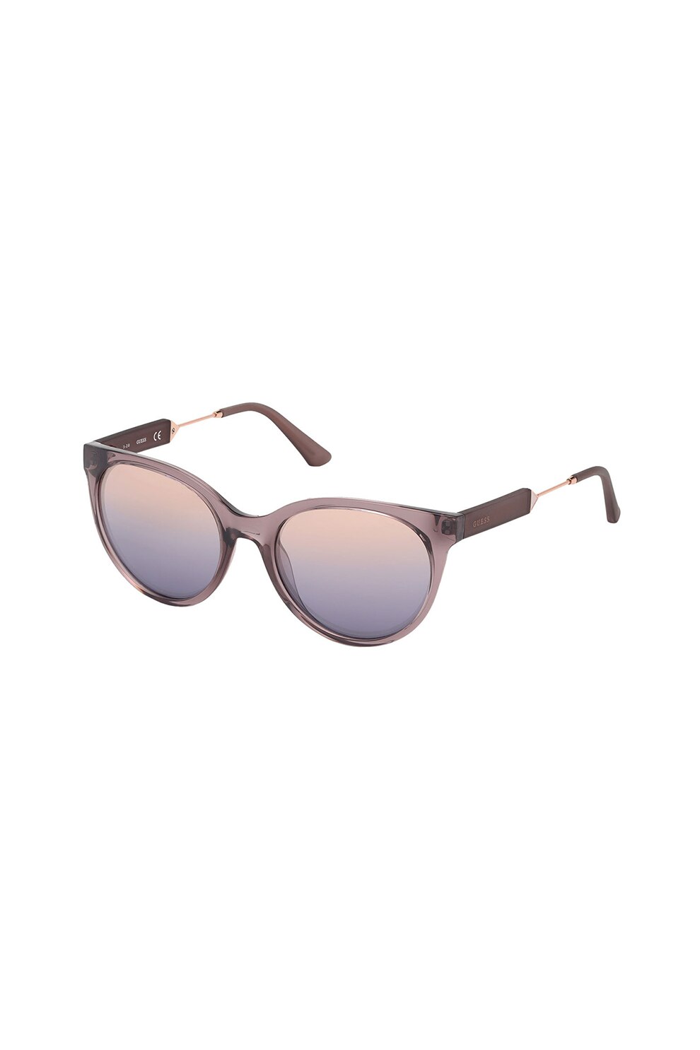 Guess, Ochelari de soare rotunzi, Violet prafuit, 55-19-140 Standard