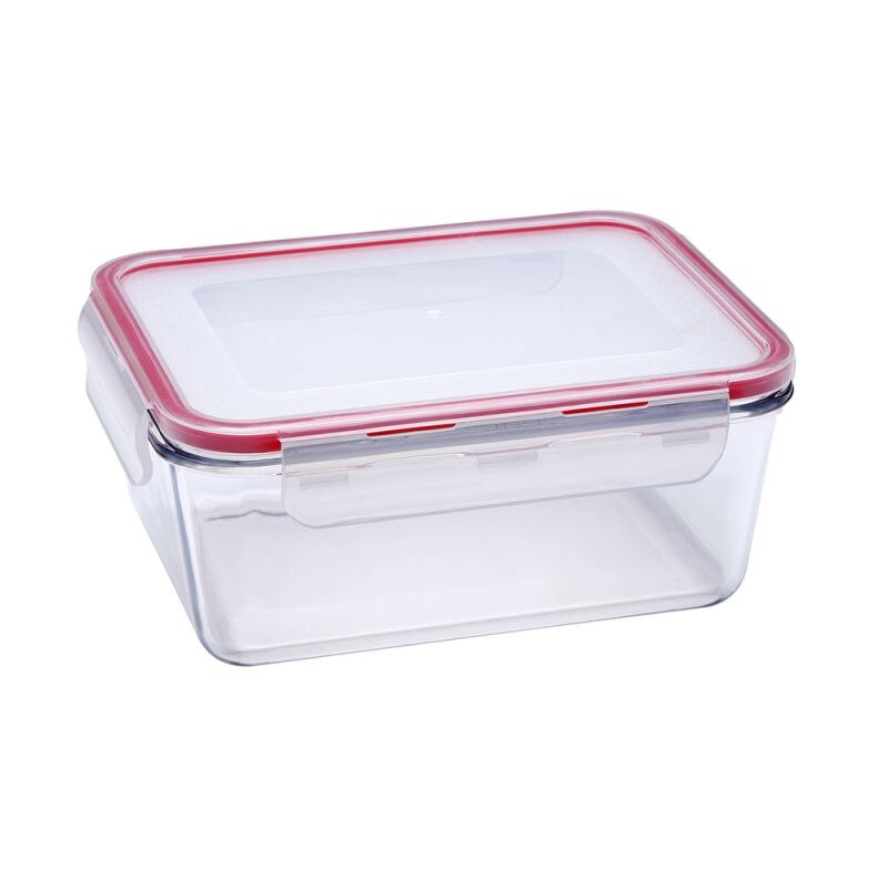 Vas termorezistent dreptunghiular Wellberg, 1.9 L, Capac, Transparent