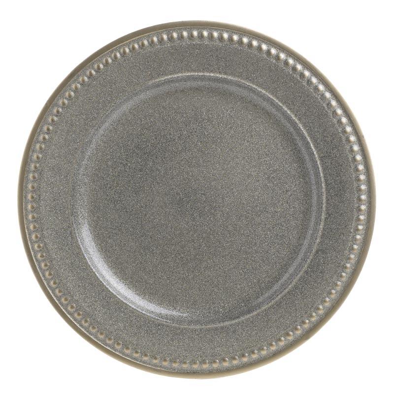 Farfurie plastic rotunda aspect metal D33X2 cm