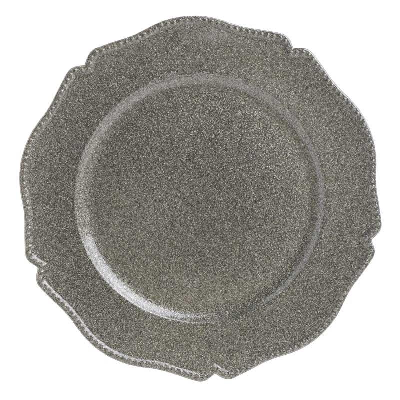 Farfurie plastic aspect metal D33X2 cm