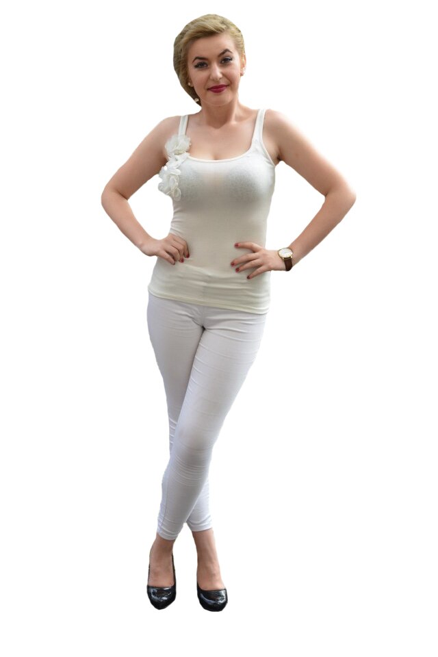 Tricouri casual cu bretele,tip maieu, cu insertii deosebite,D&J Exclussive, Alb