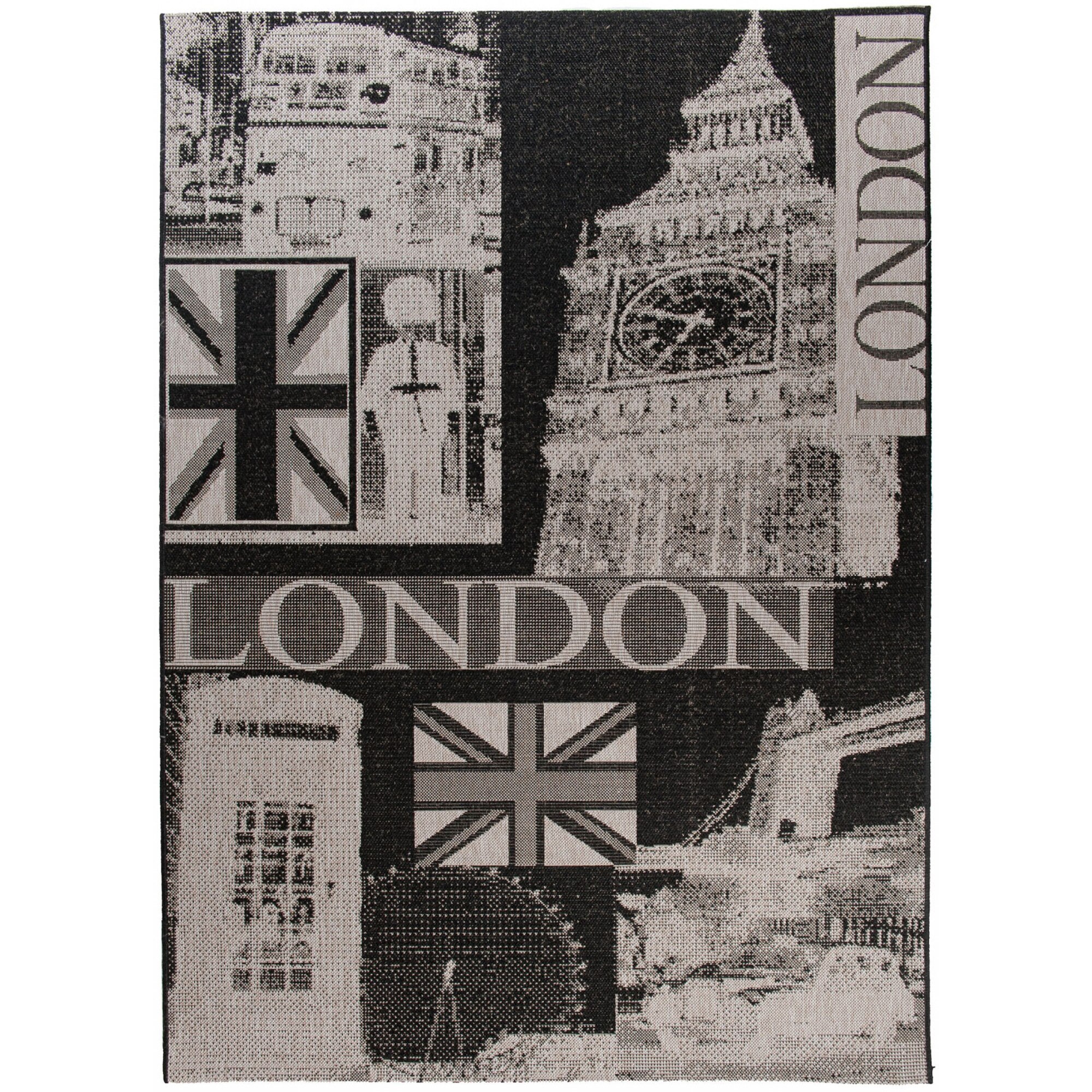 Covor Floorlux Sisal Chemex 20347 / negru,argint 160x230