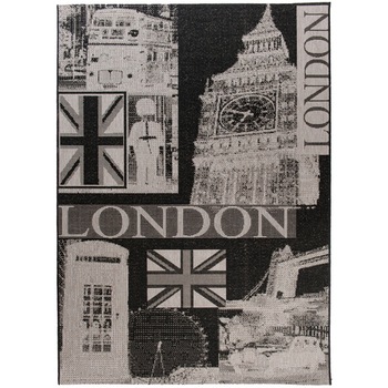 Covor Floorlux Sisal Chemex 20347 / negru,argint 160x230 Covor Floorlux Sisal Chemex 20347 / negru,argint 160x230