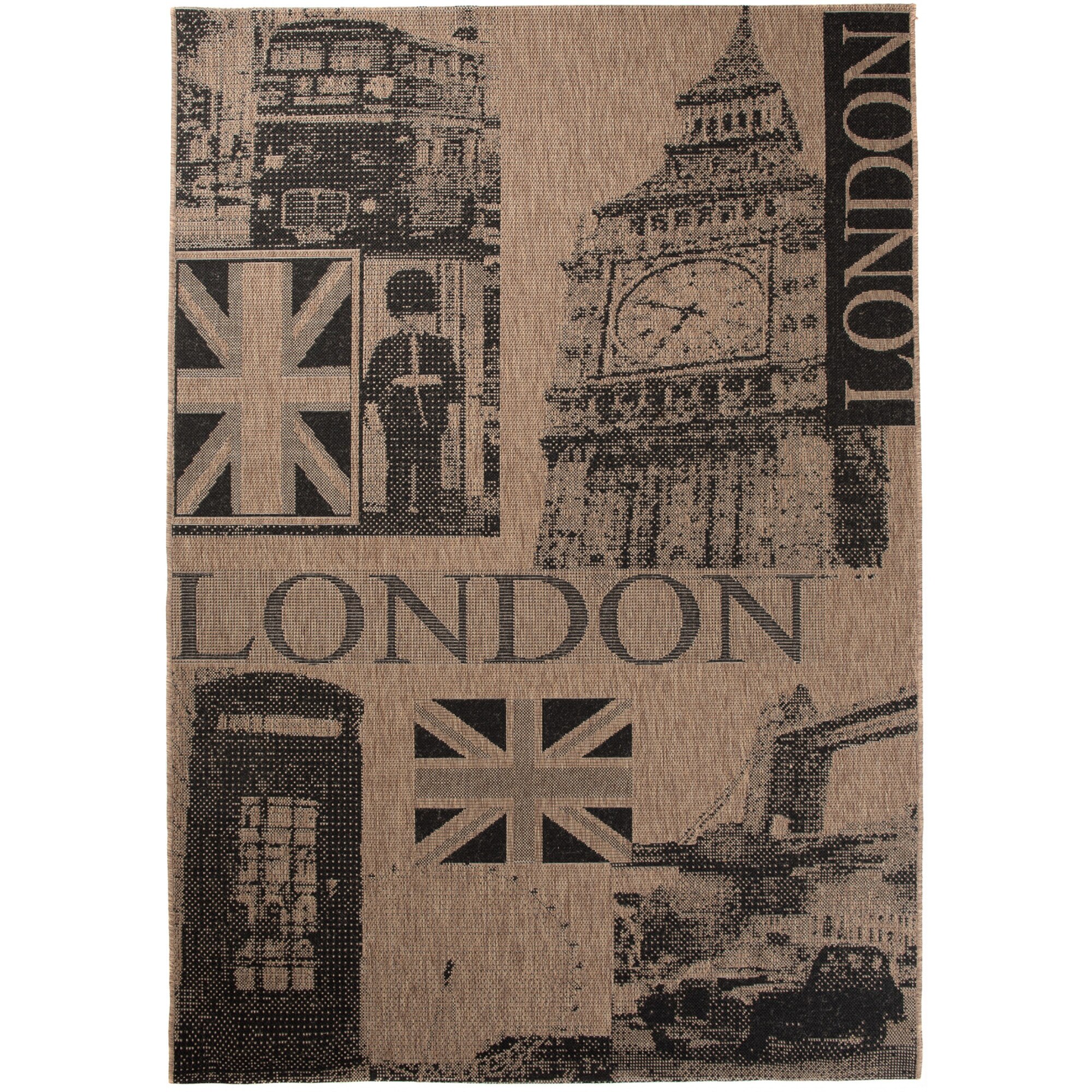 Covor Floorlux Sisal Chemex 20347 e / negru 140x200