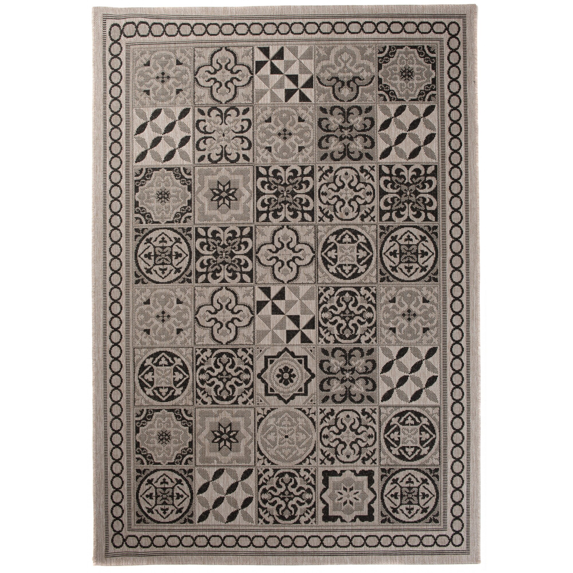 Covor Floorlux Sisal Chemex 20369 / negru,argint 200x290