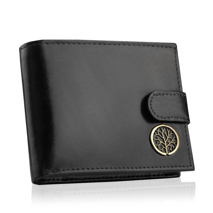 Portofel barbatesc din piele negru rfid bpm-bf-63