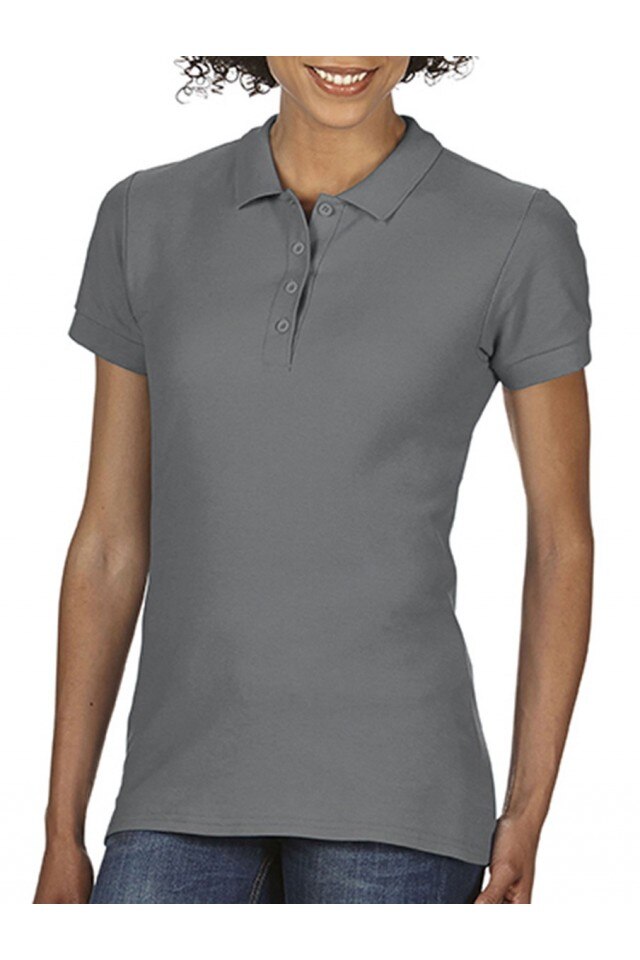 Tricou polo tasha, charcoal, Gri carbune