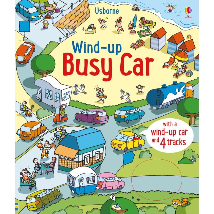 Carte "Wind-up busy car", cu coperta tare, 3 ani+, Usborne