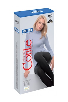 Ciorap gros de bumbac cu lycra Cotton 400 Den,Conte Elegant, Negru Ciorap gros de bumbac cu lycra Cotton 400 Den,Conte Elegant, Negru