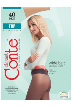 Ciorap Top 40 Den, talie joasa, Conte Elegant, Bronz Ciorap Top 40 Den, talie joasa, Conte Elegant, Bronz