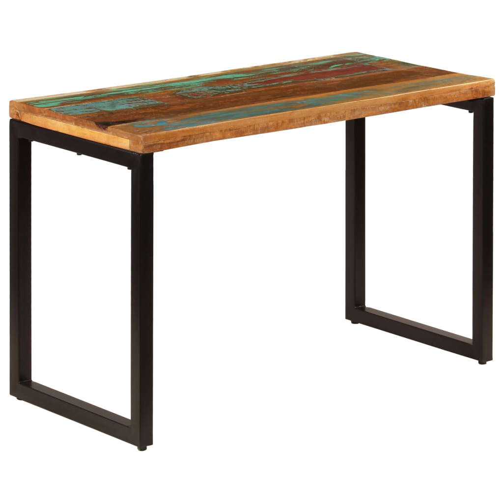 Masa de bucatarie, 115x55x76 cm, lemn masiv reciclat si otel