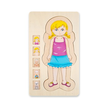 Puzzle Stratificat Educativ Din Lemn - Sectiunile Corpului Uman 29 x 16,7 x 2 cm, Fata , Best Toys Puzzle Stratificat Educativ Din Lemn - Sectiunile Corpului Uman 29 x 16,7 x 2 cm, Fata , Best Toys
