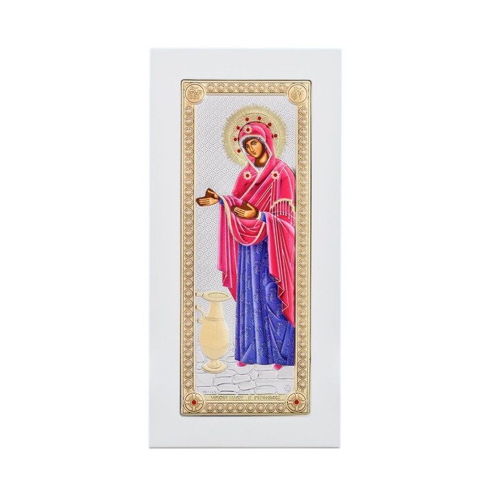 Icoana argintata - Maica Domnului Gerontissa - 11x23cm